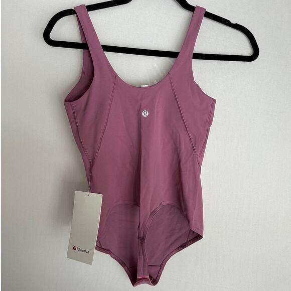 NWT Lululemon Align Sleeveless‎ Shelf Bra Thong V-Neck Bodysuit Size 4 - Purple - Picture 3 of 10